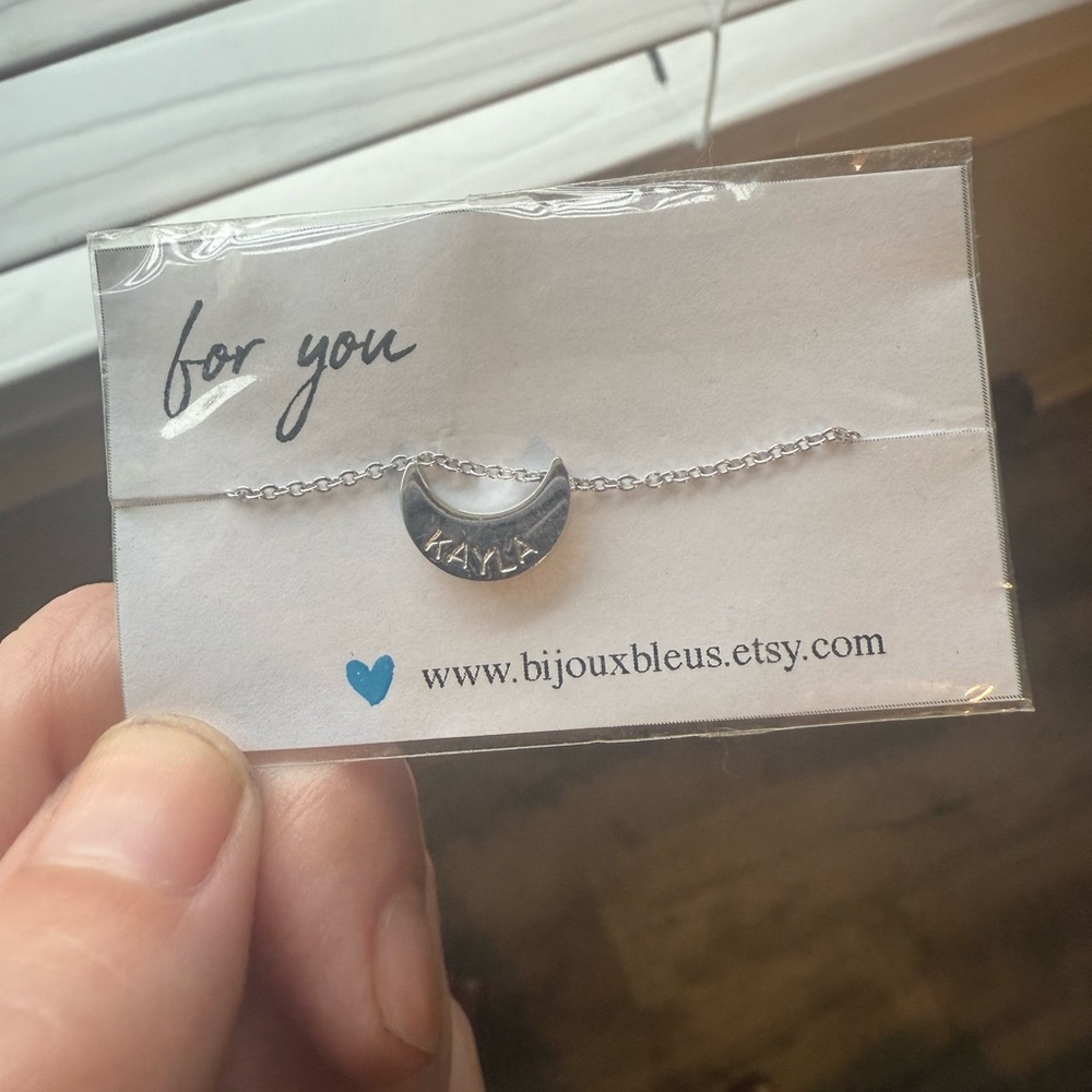 Silver Crescent Necklace